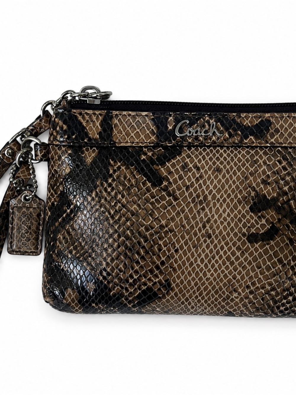 Coach Soho Python Embossed Wristlet - Picture 2 of 5